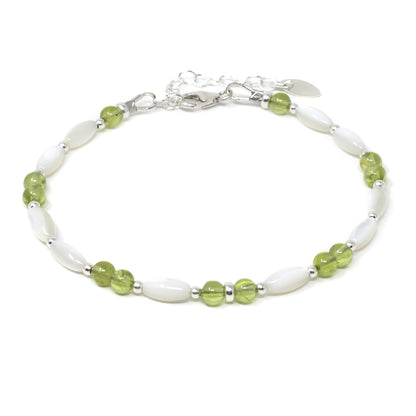 Peridot Bracelet with Mother of Pearl