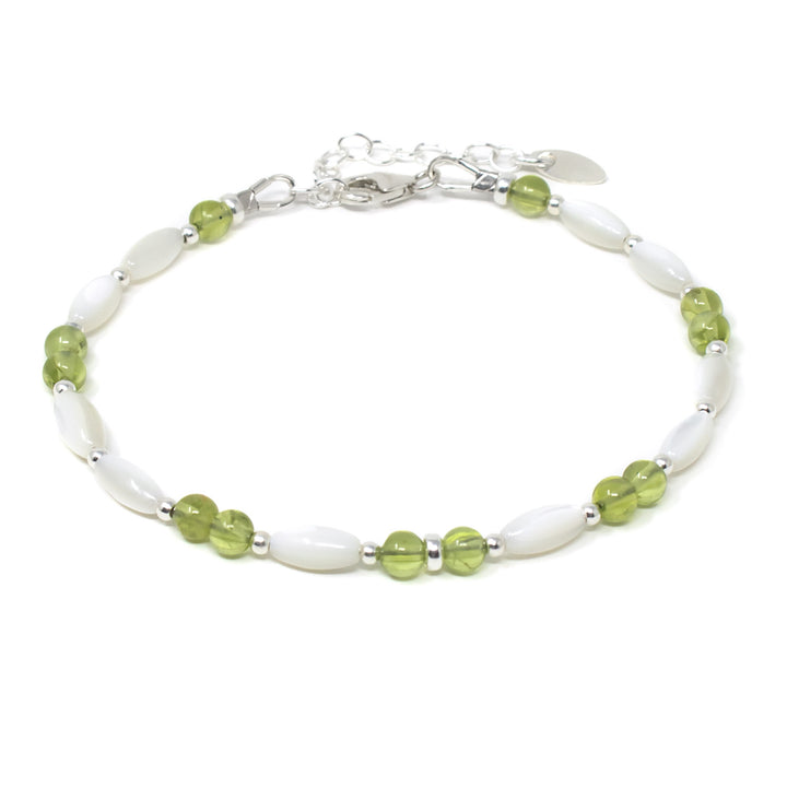 Peridot Bracelet with Mother of Pearl