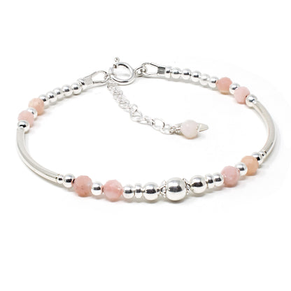 Pink Opal & Sterling Silver Willow Bracelet