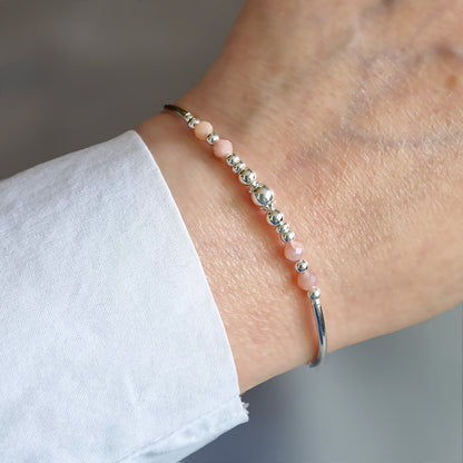 Pink Opal & Sterling Silver Willow Bracelet