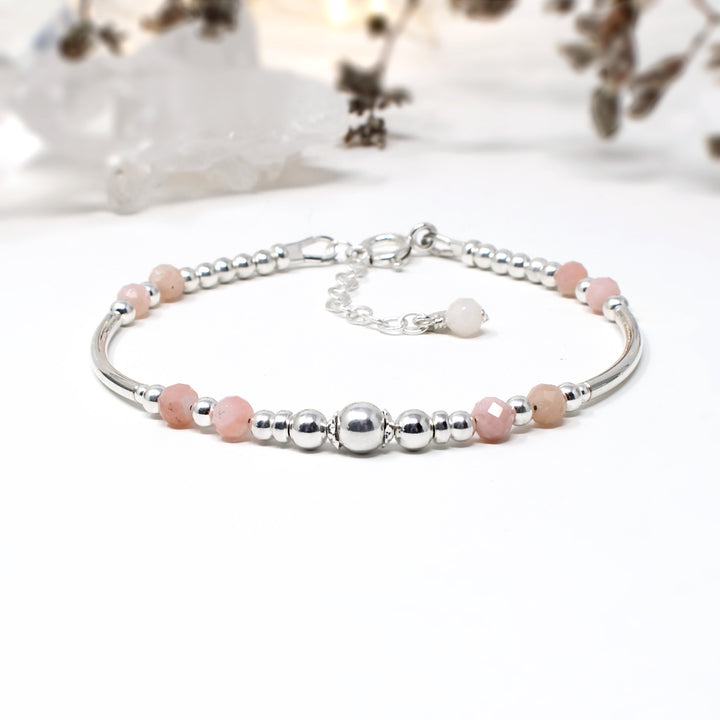 Pink Opal & Sterling Silver Willow Bracelet
