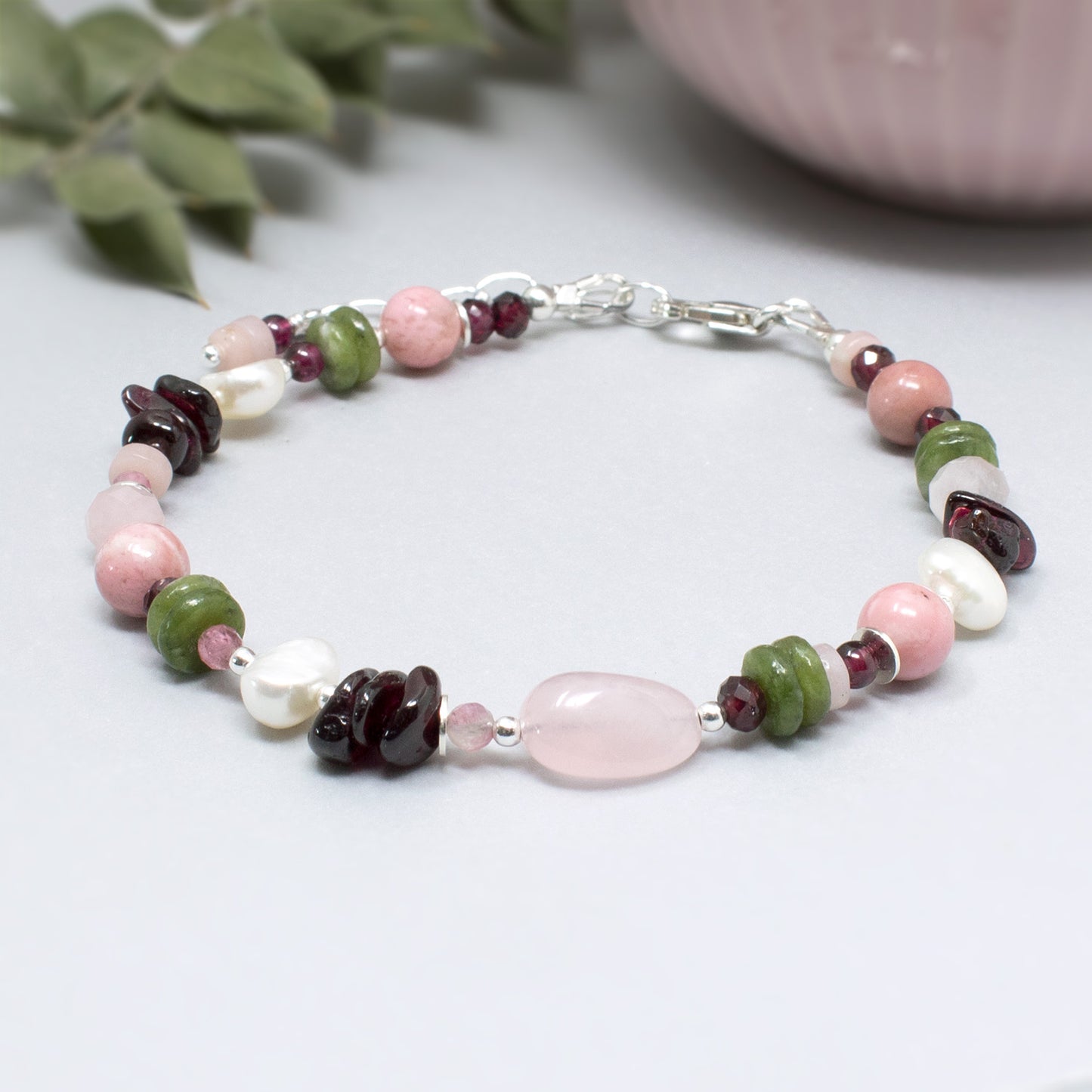 English Rose Multi Gemstone Bracelet