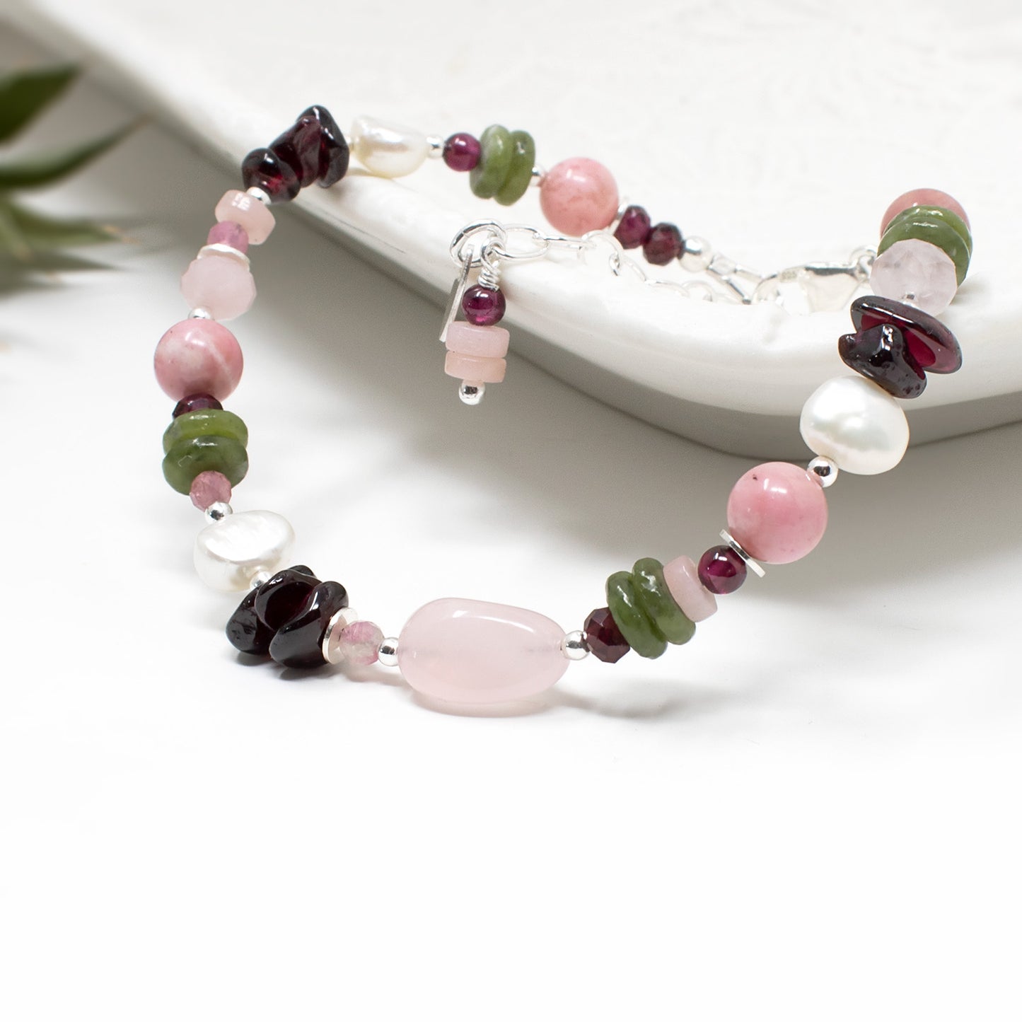 English Rose Multi Gemstone Bracelet