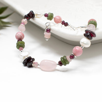 English Rose Multi Gemstone Bracelet
