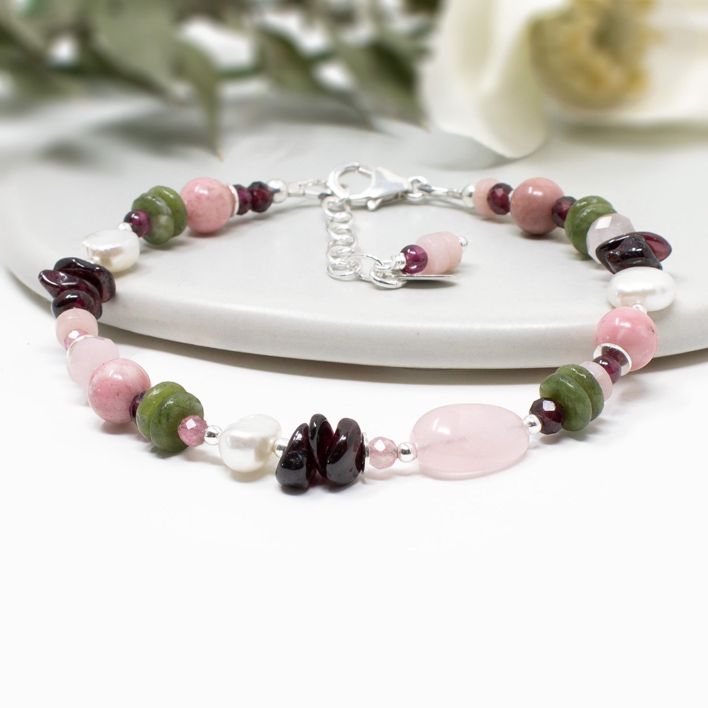 English Rose Multi Gemstone Bracelet