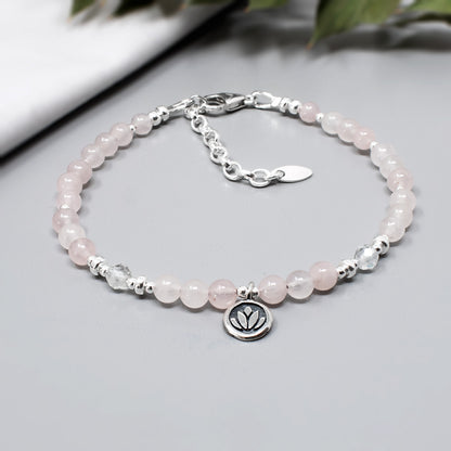 Love & Light Rose Quartz Lotus Bracelet