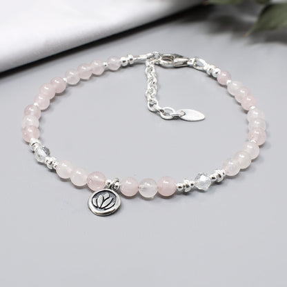 Love & Light Rose Quartz Lotus Bracelet