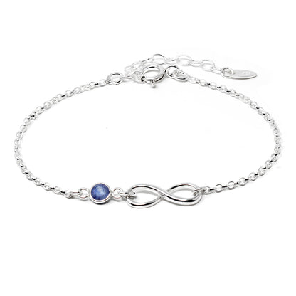 Sapphire Sterling Silver Infinity Bracelet