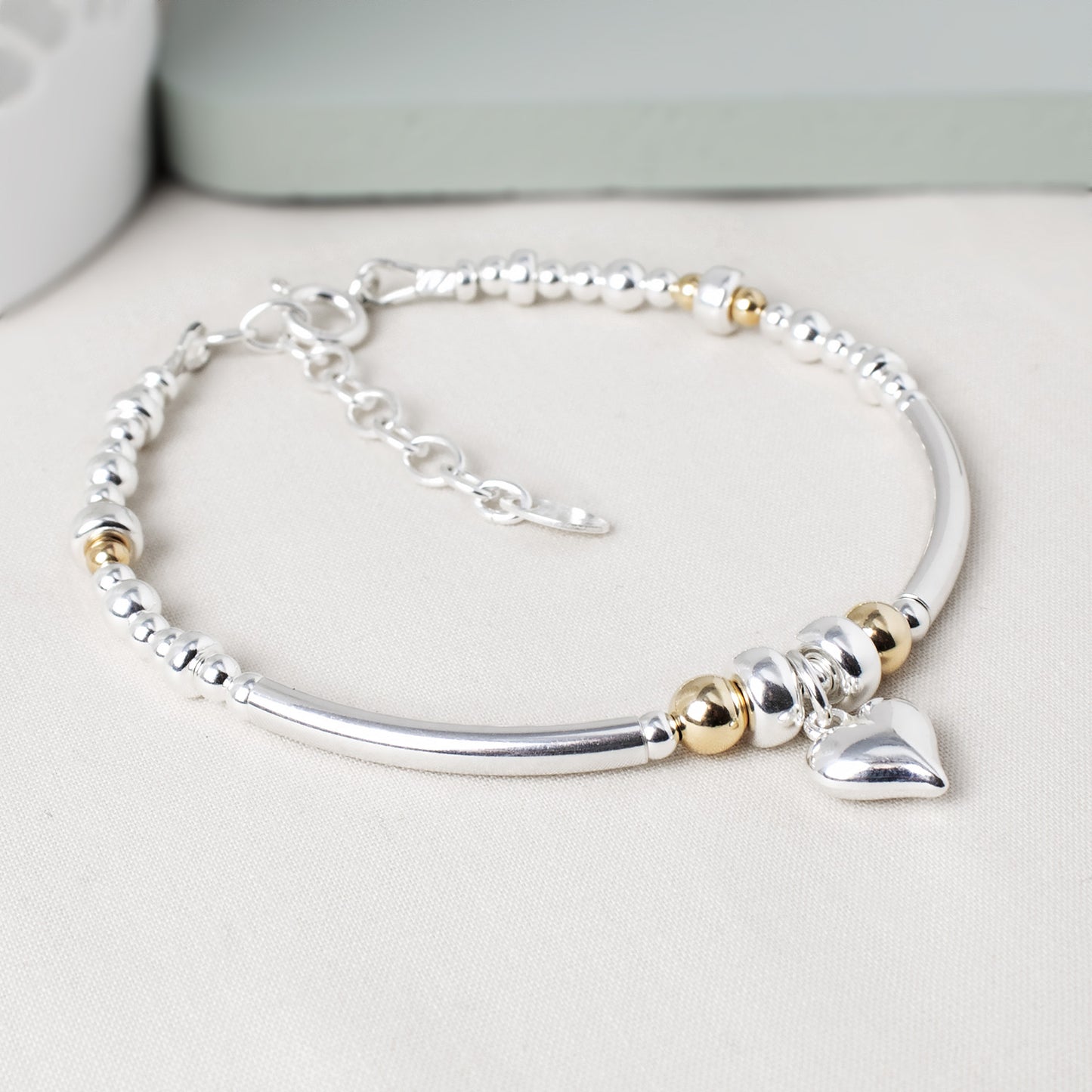 Heart Bracelet Sterling Silver & 14ct Gold Fill