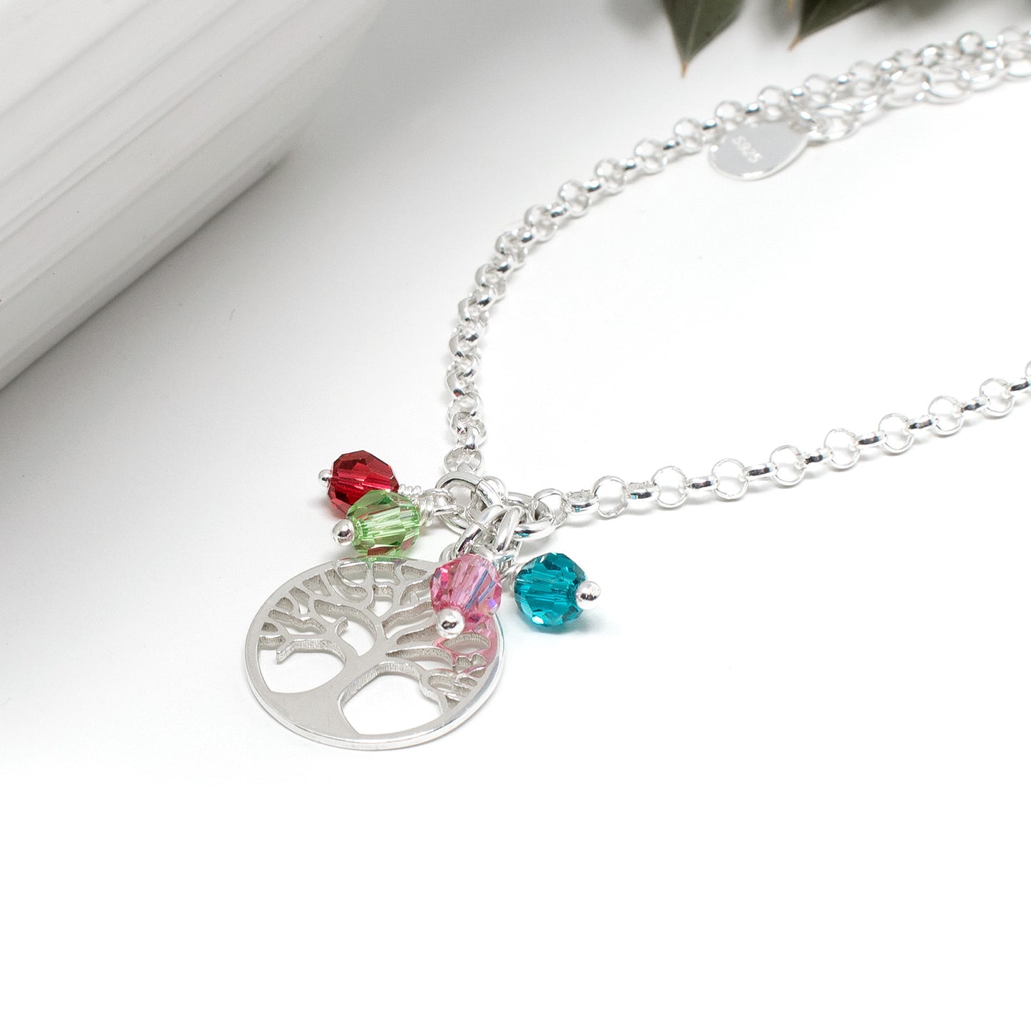 Family Tree Birthstones Bracelet Sterling Silver