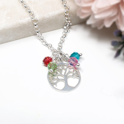 Family Tree Birthstones Bracelet Sterling Silver
