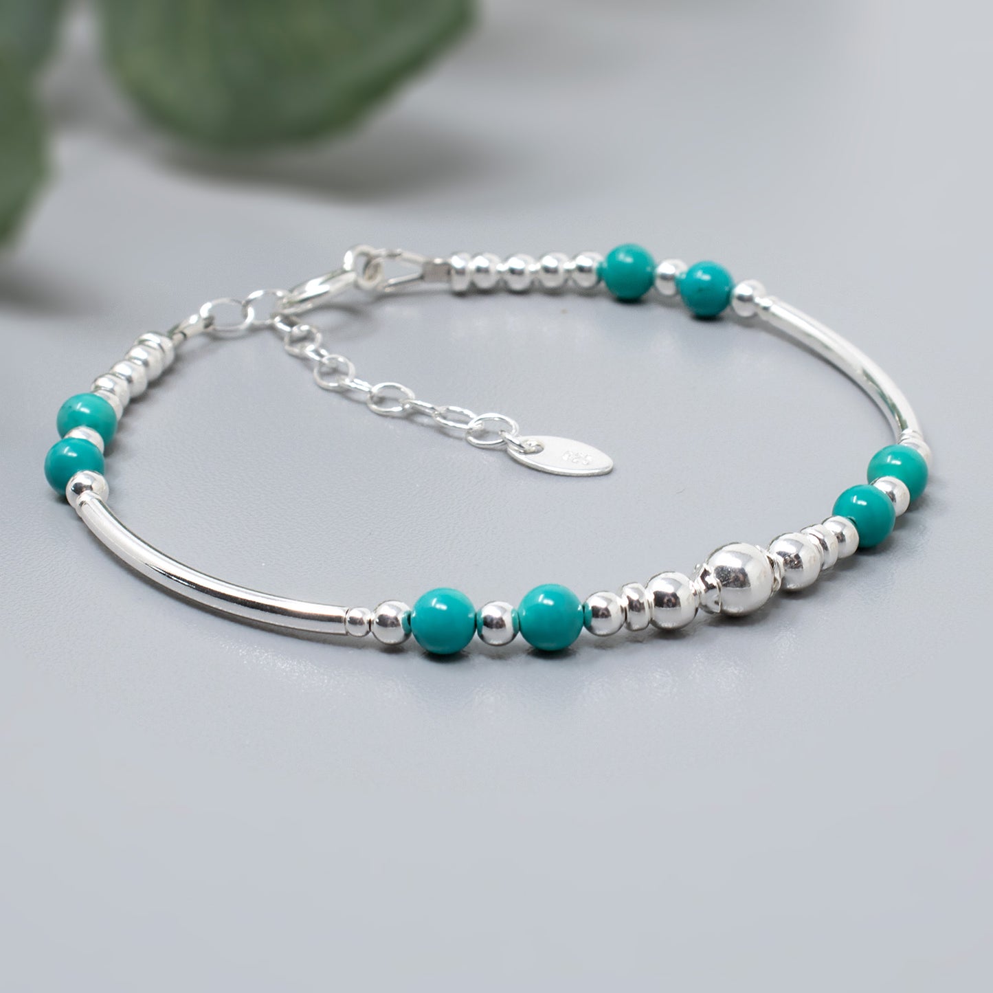 Turquoise & Sterling Silver Willow Bracelet