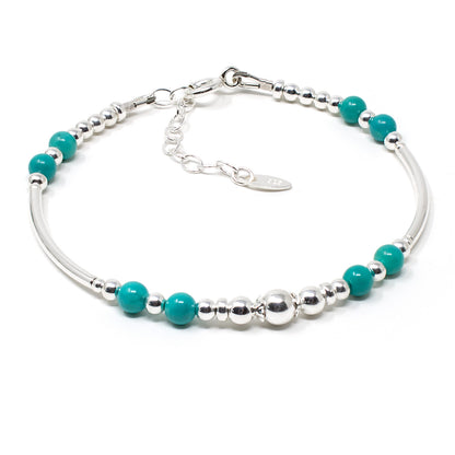 Turquoise & Sterling Silver Willow Bracelet