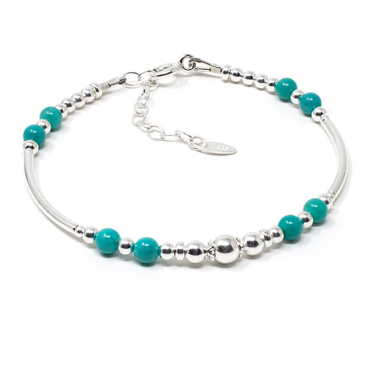 Turquoise & Sterling Silver Willow Bracelet