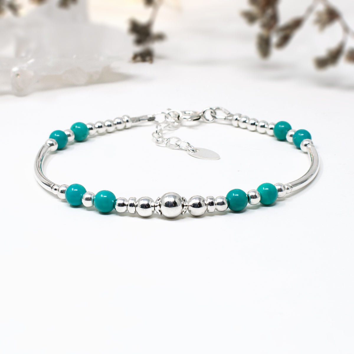 Turquoise & Sterling Silver Willow Bracelet