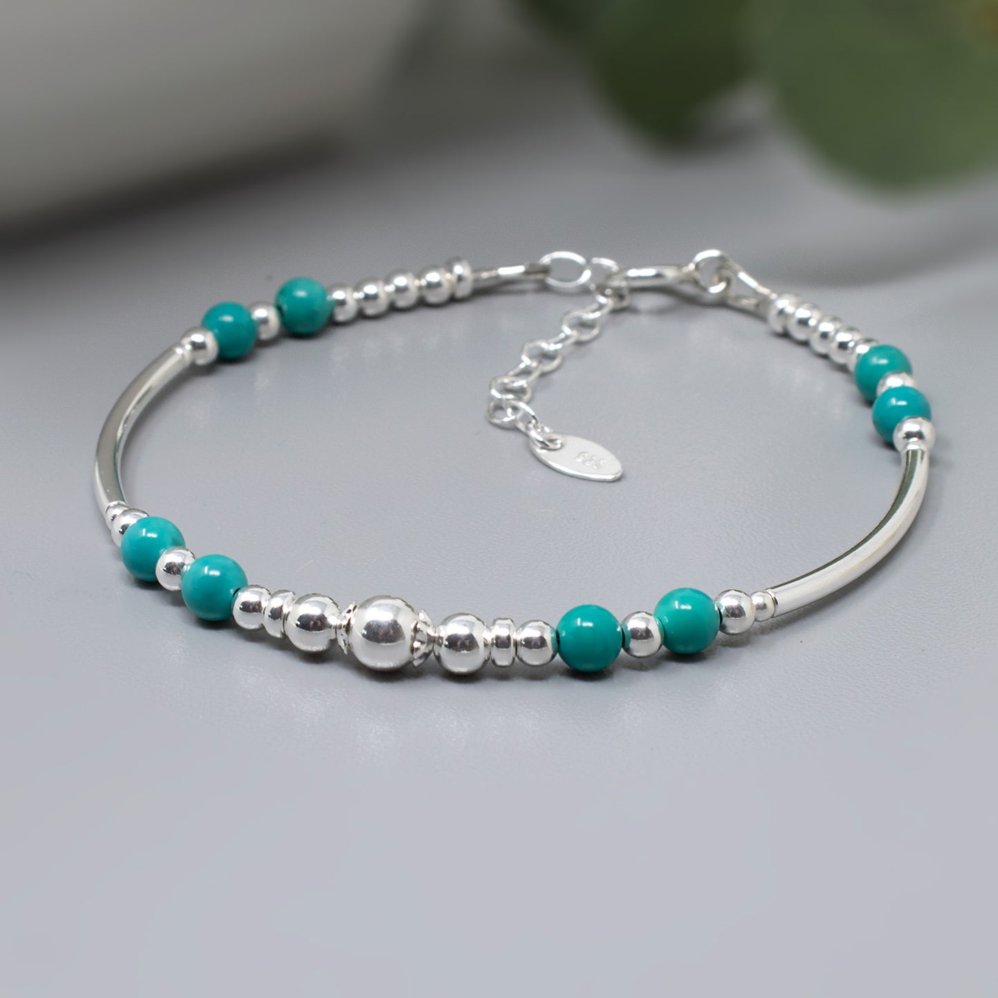 Turquoise & Sterling Silver Willow Bracelet