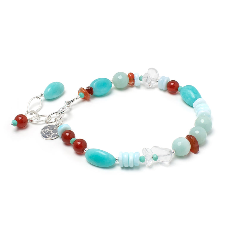 Amazonite, Turquoise & Carnelian Gemstone Bracelet | Quietly Confident