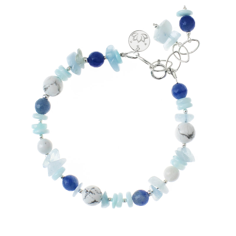 Blue Opal, Aquamarine & Howlite Bracelet | Calm Haven