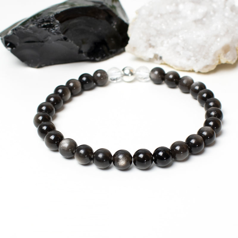 Protect & Cleanse | Silver Sheen Obsidian Bracelet